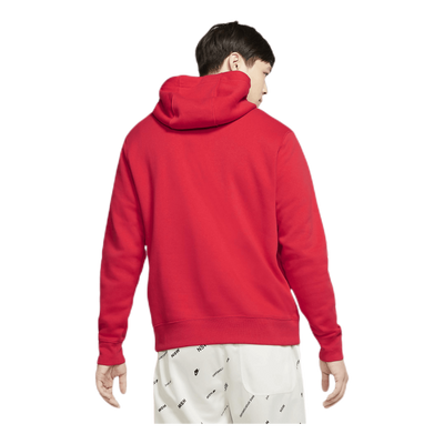 Sportswear Club Fleece Pullover Hoodie UNIVERSITY RED/UNIVERSITY RED/WHITE