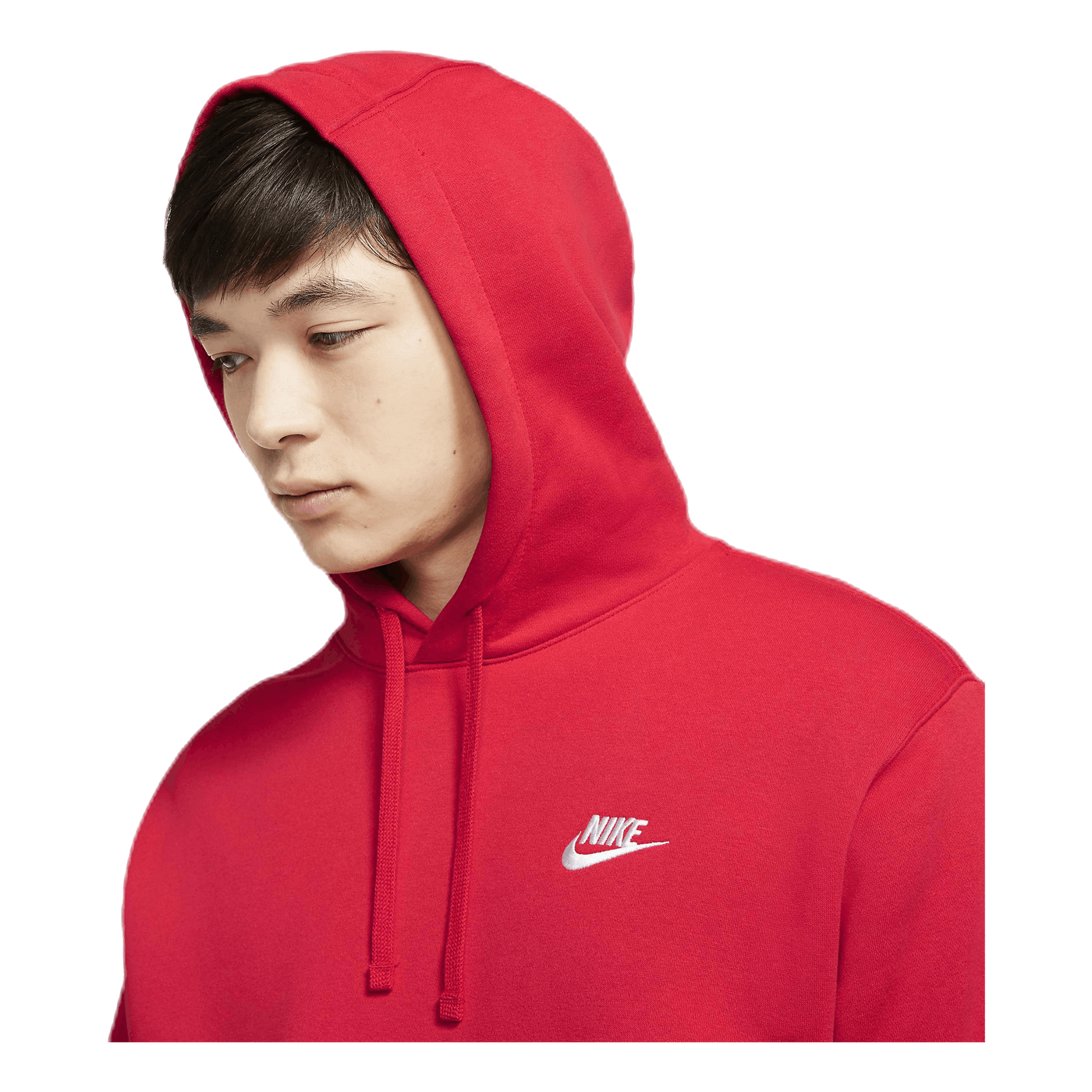 Sportswear Club Fleece Pullover Hoodie UNIVERSITY RED/UNIVERSITY RED/WHITE