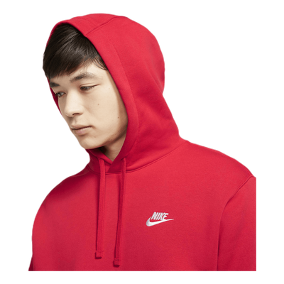 Sportswear Club Fleece Pullover Hoodie UNIVERSITY RED/UNIVERSITY RED/WHITE