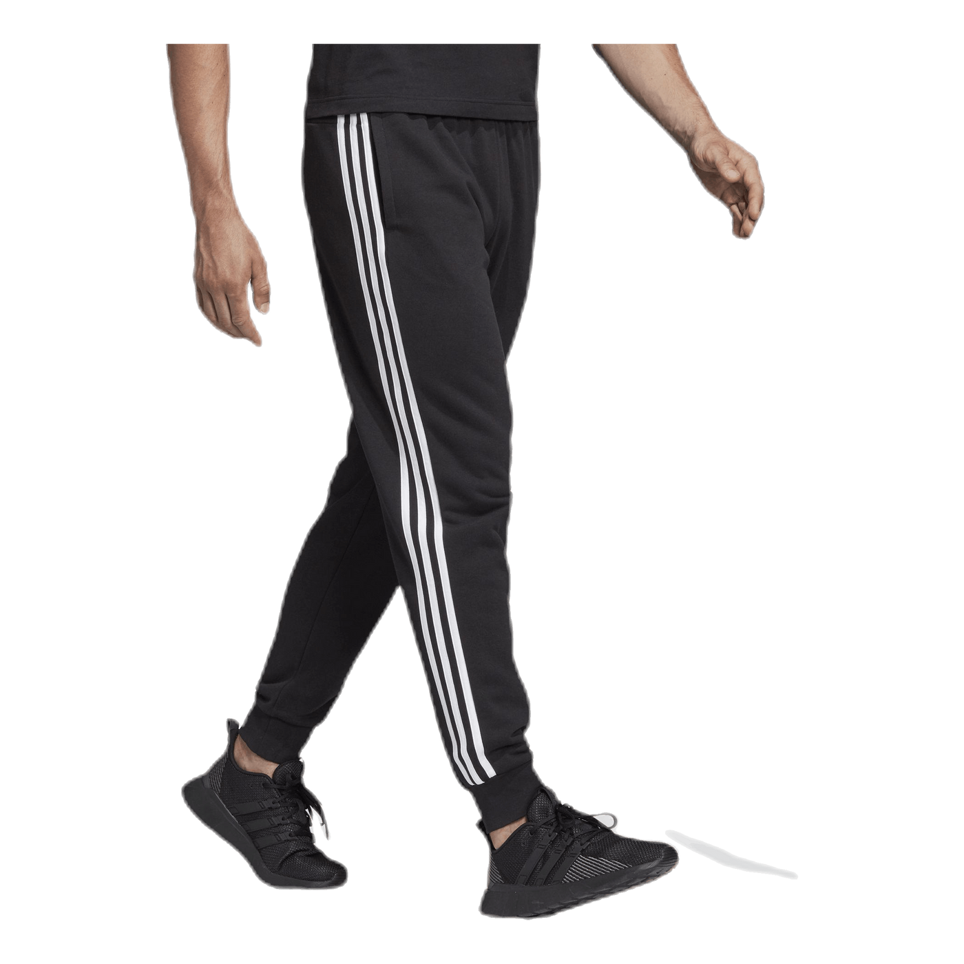 Essentials 3 Stripes Tapered Pant Ft Cuffed Black / White