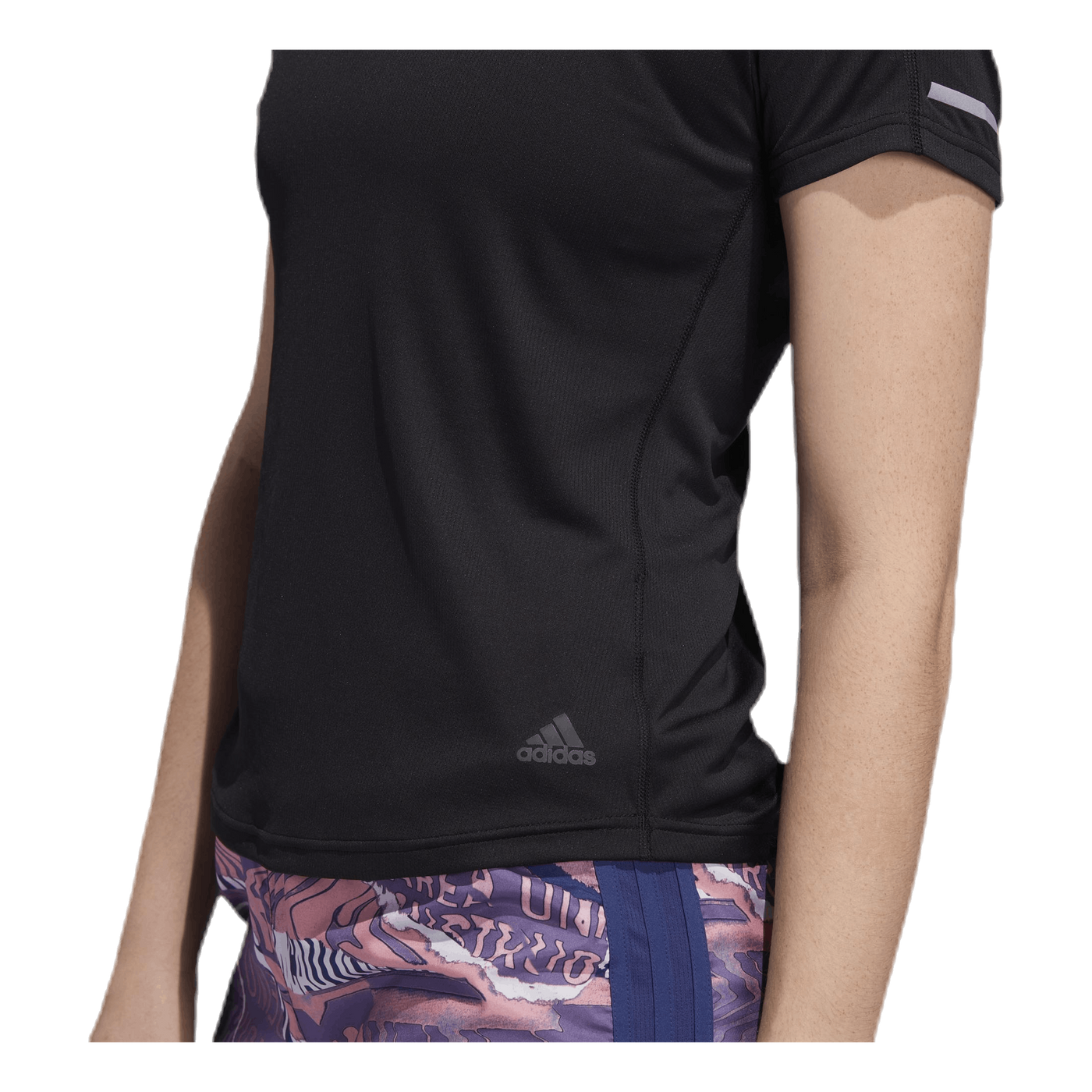 Adidas Run 3 Stripes Tee Women Black