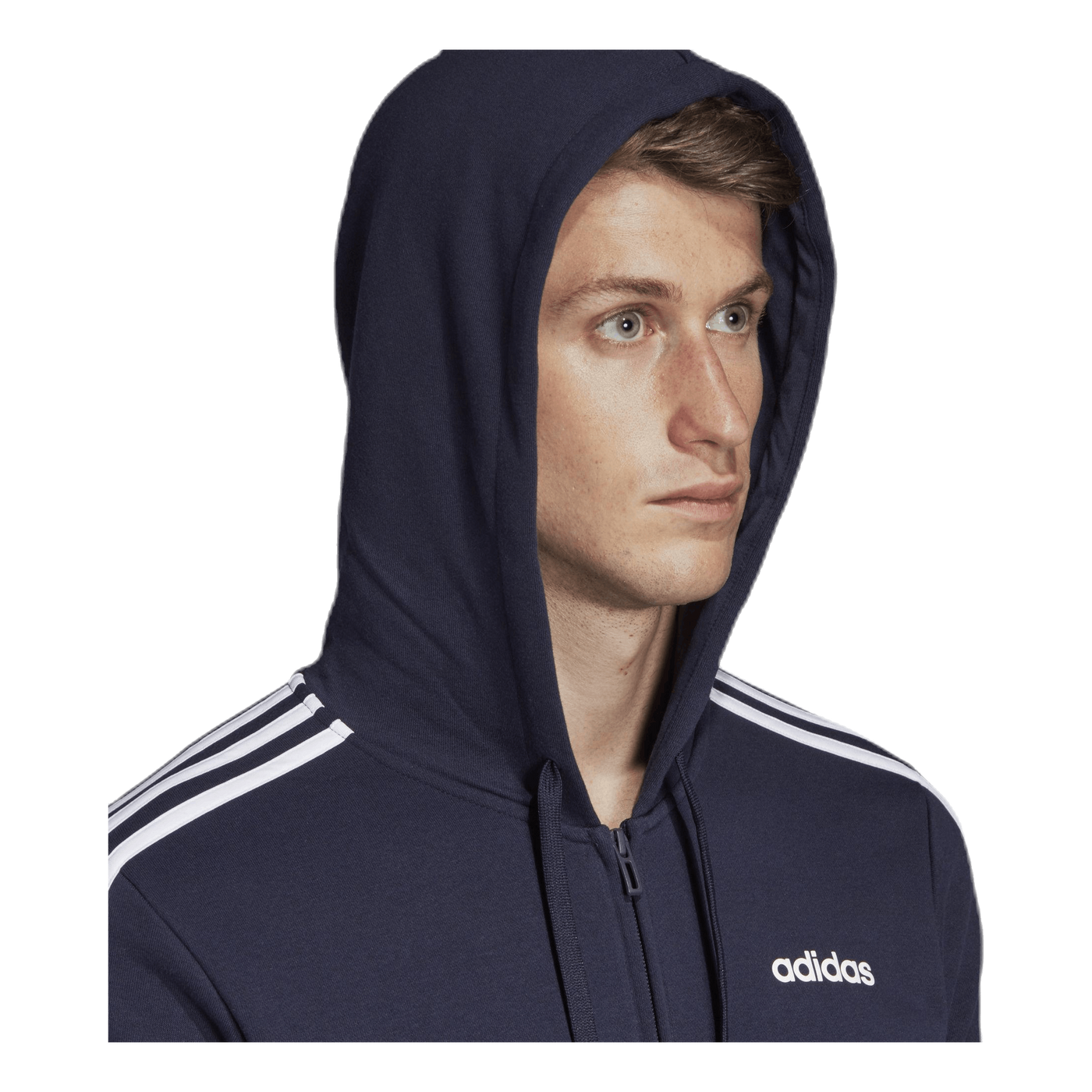 Essentials 3 Stripes Fullzip French Terry Legend Ink / White