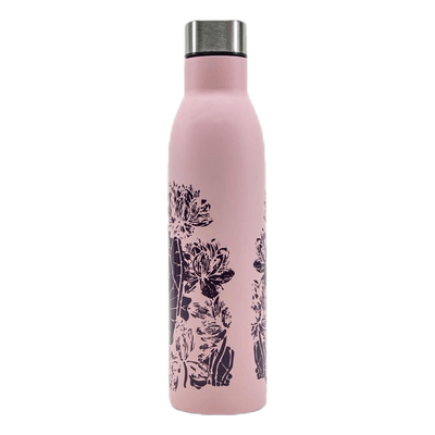 Easy Grip Water Bottle Floral Pink/Purple