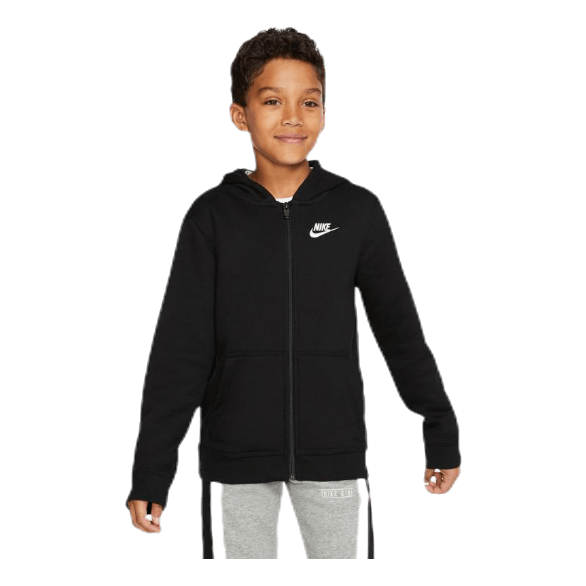 Sportswear Club Big Kids' Full-Zip Hoodie BLACK/BLACK/WHITE