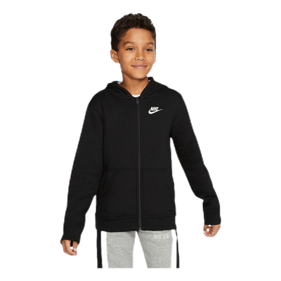 Sportswear Club Big Kids' Full-Zip Hoodie BLACK/BLACK/WHITE