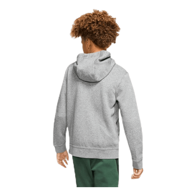 Sportswear Club Big Kids' Full-Zip Hoodie CARBON HEATHER/SMOKE GREY/WHITE