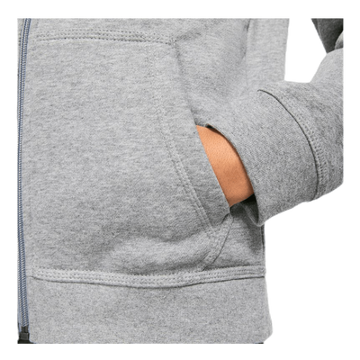 Sportswear Club Big Kids' Full-Zip Hoodie CARBON HEATHER/SMOKE GREY/WHITE