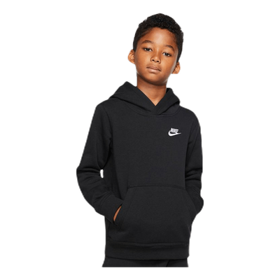 Sportswear Club Big Kids' Pullover Hoodie BLACK/WHITE