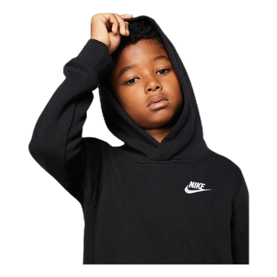 Sportswear Club Big Kids' Pullover Hoodie BLACK/WHITE