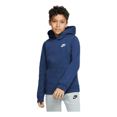 Sportswear Club Big Kids' Pullover Hoodie MIDNIGHT NAVY/WHITE