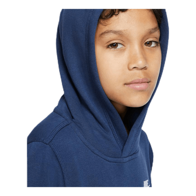 Sportswear Club Big Kids' Pullover Hoodie MIDNIGHT NAVY/WHITE