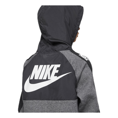 Hybrid 1/2 Zip Fleece Junior Black/Grey