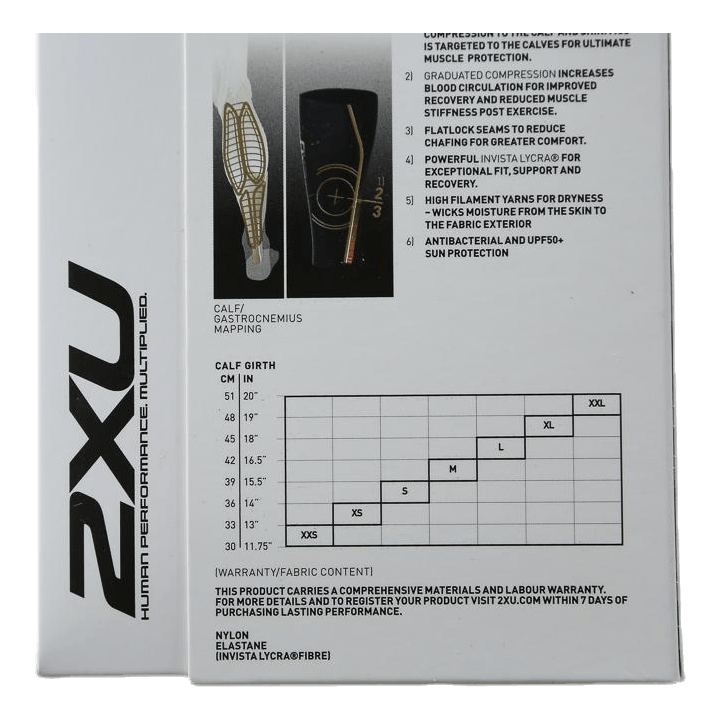 Elite MCS Compression Calf Guard Black/Gold