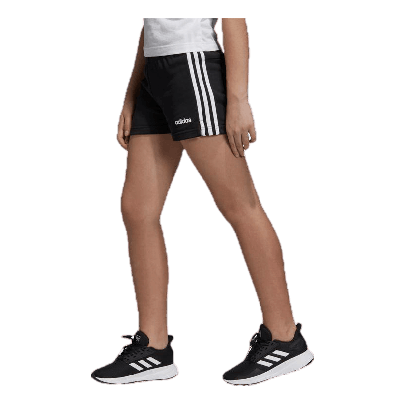 Girls 3 Stripe Shorts White/Black