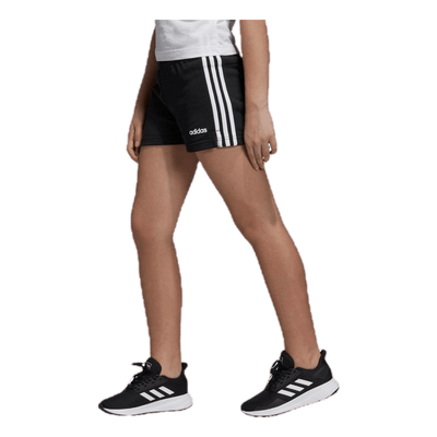 Girls 3 Stripe Shorts White/Black