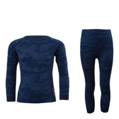 Print Merino Set Blue