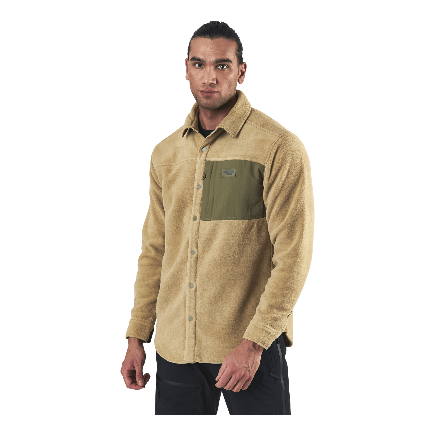 Heart Fleece Shirt Beige