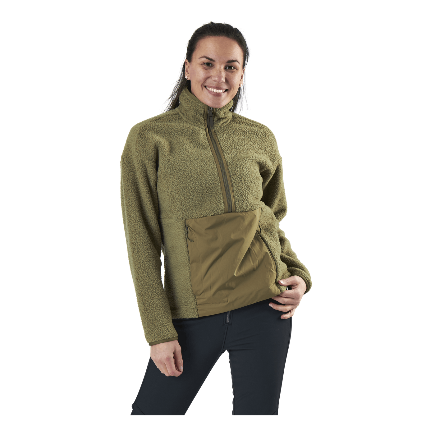 Snowshelter Teddy Half Zip Green