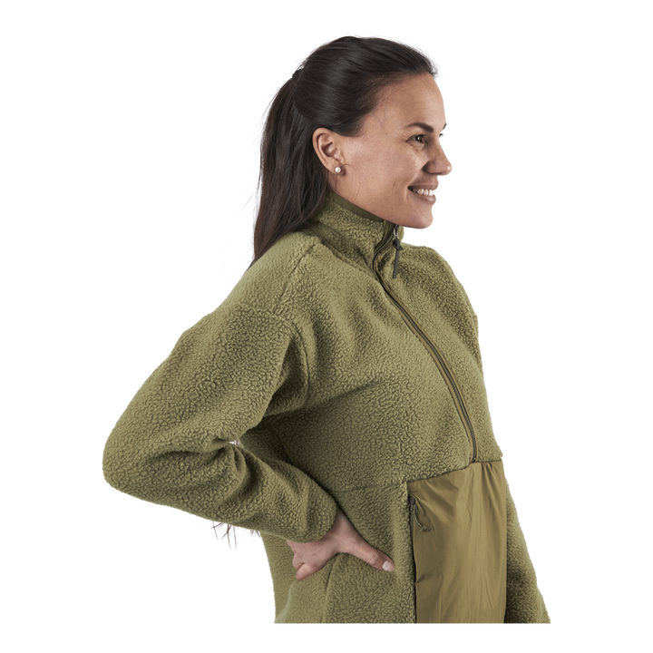 Snowshelter Teddy Half Zip Green