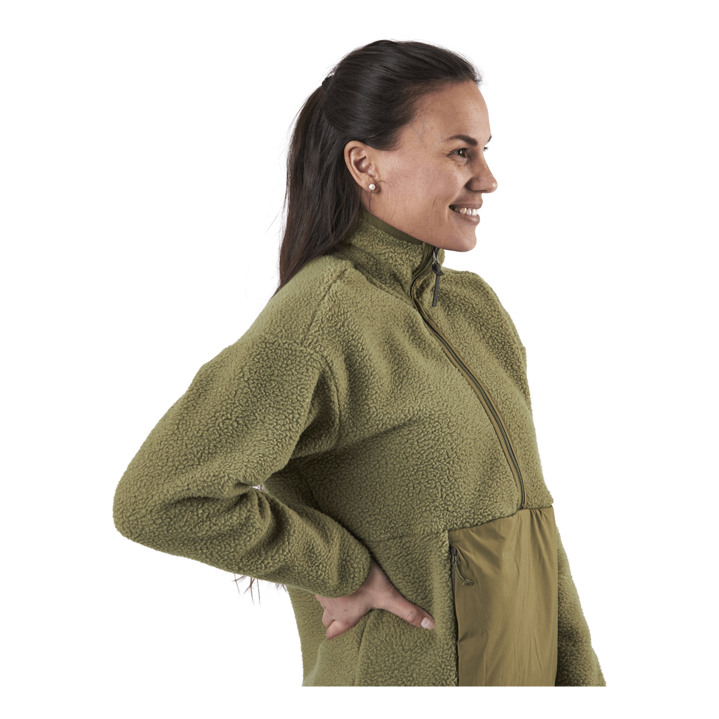 Snowshelter Teddy Half Zip Green