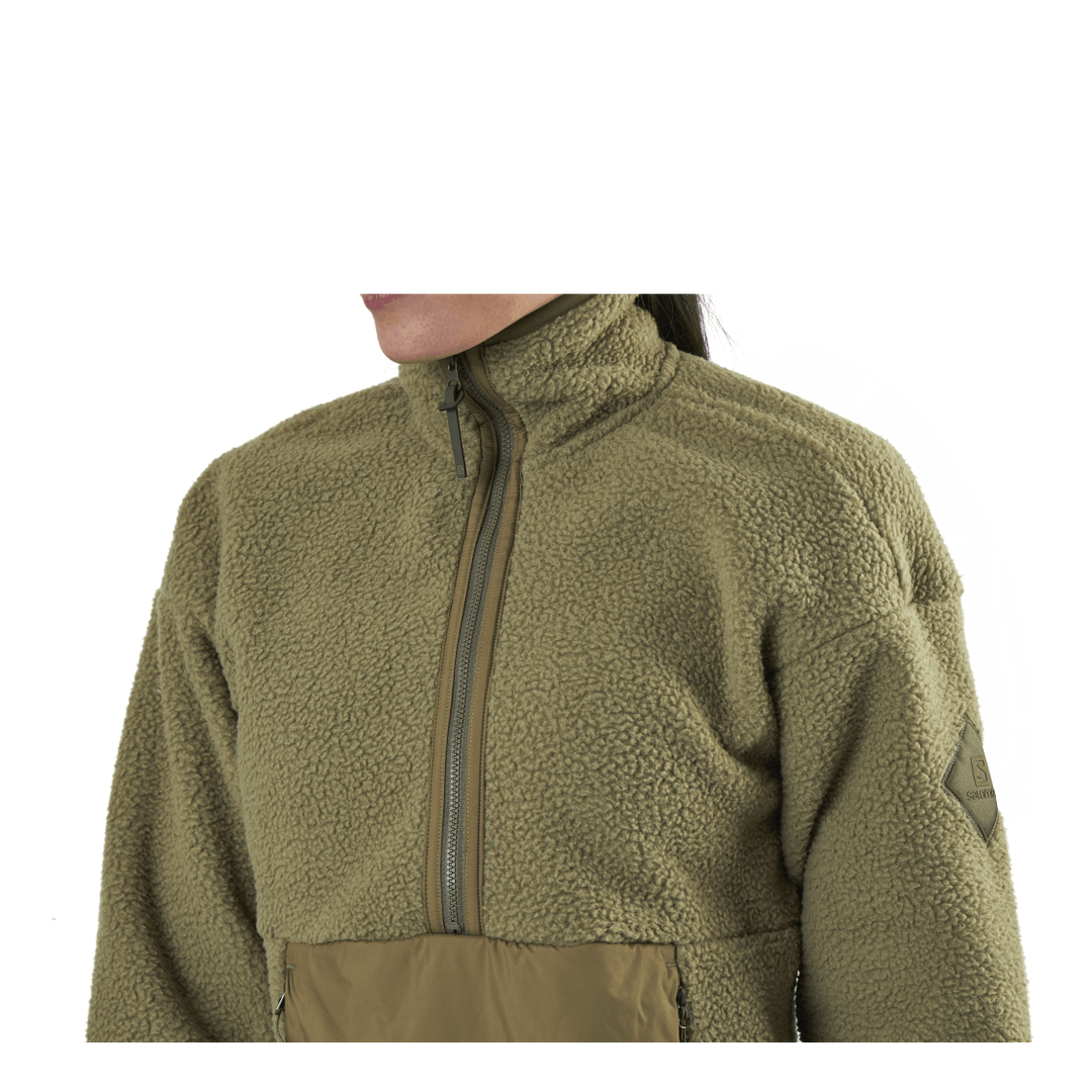 Snowshelter Teddy Half Zip Green