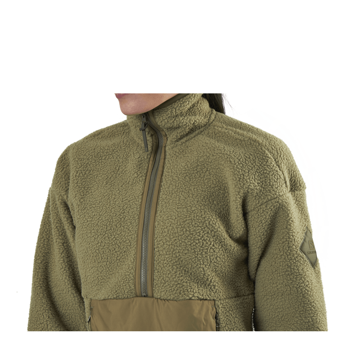 Snowshelter Teddy Half Zip Green