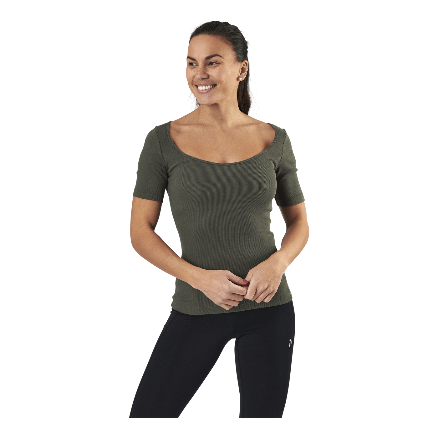 T-shirt Ribbed Green