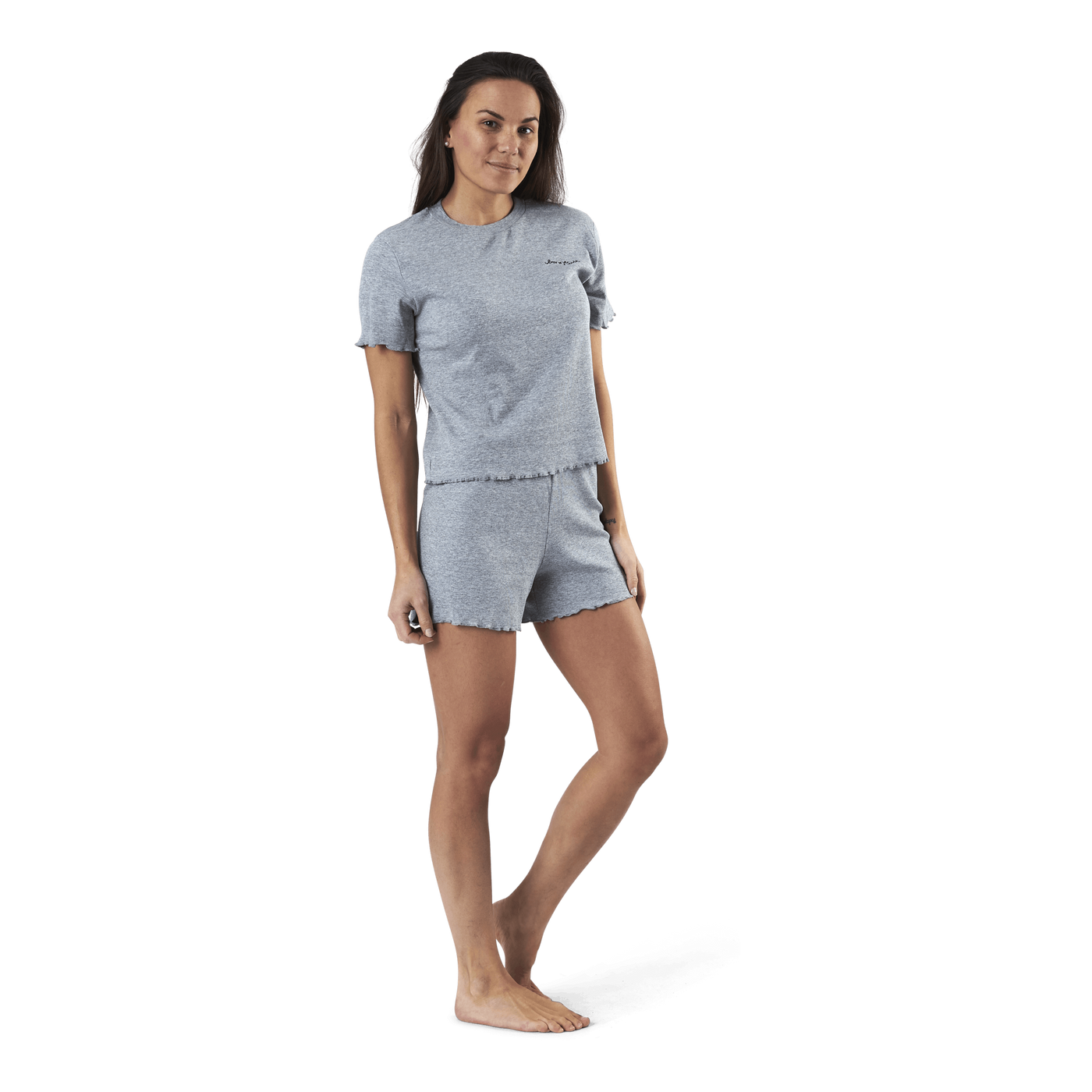 Sara Rib Pyjama Set Grey