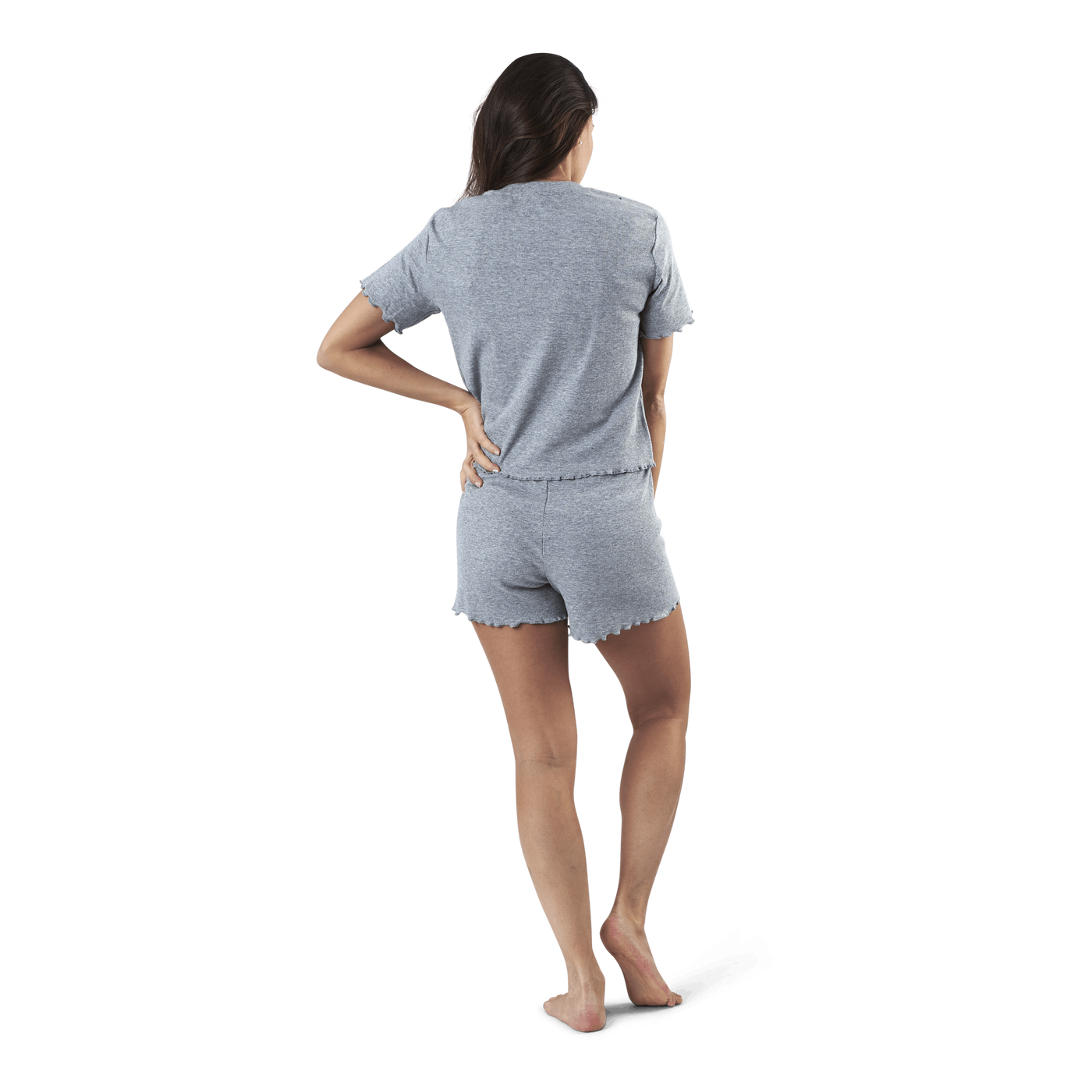 Sara Rib Pyjama Set Grey