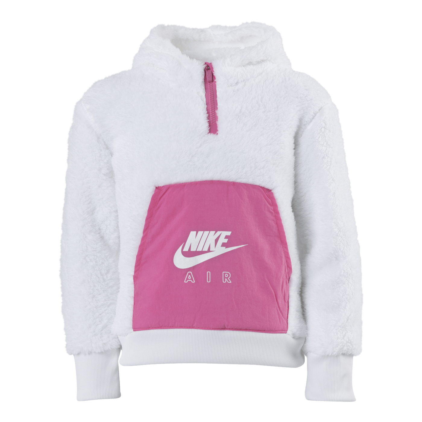 Air Sherpa Half Zip Hoodie Junior Pink/White