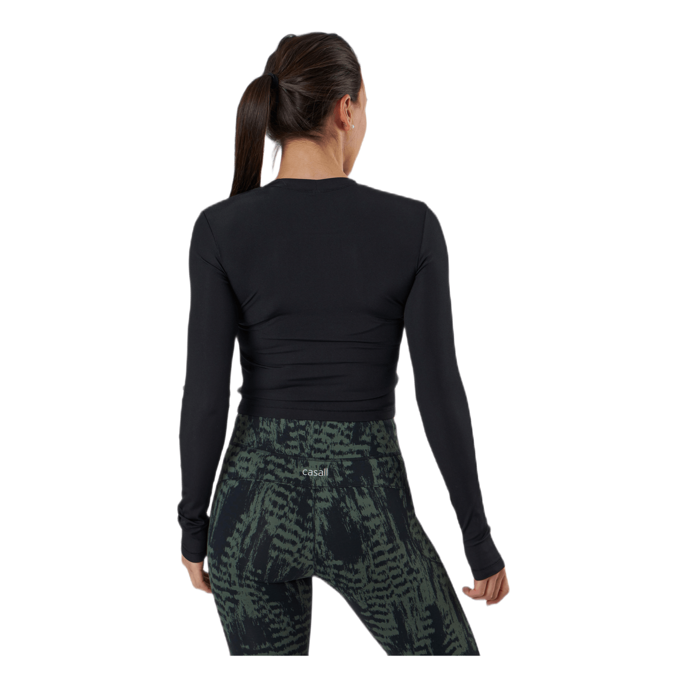 Shiny Rib Long Sleeve Black