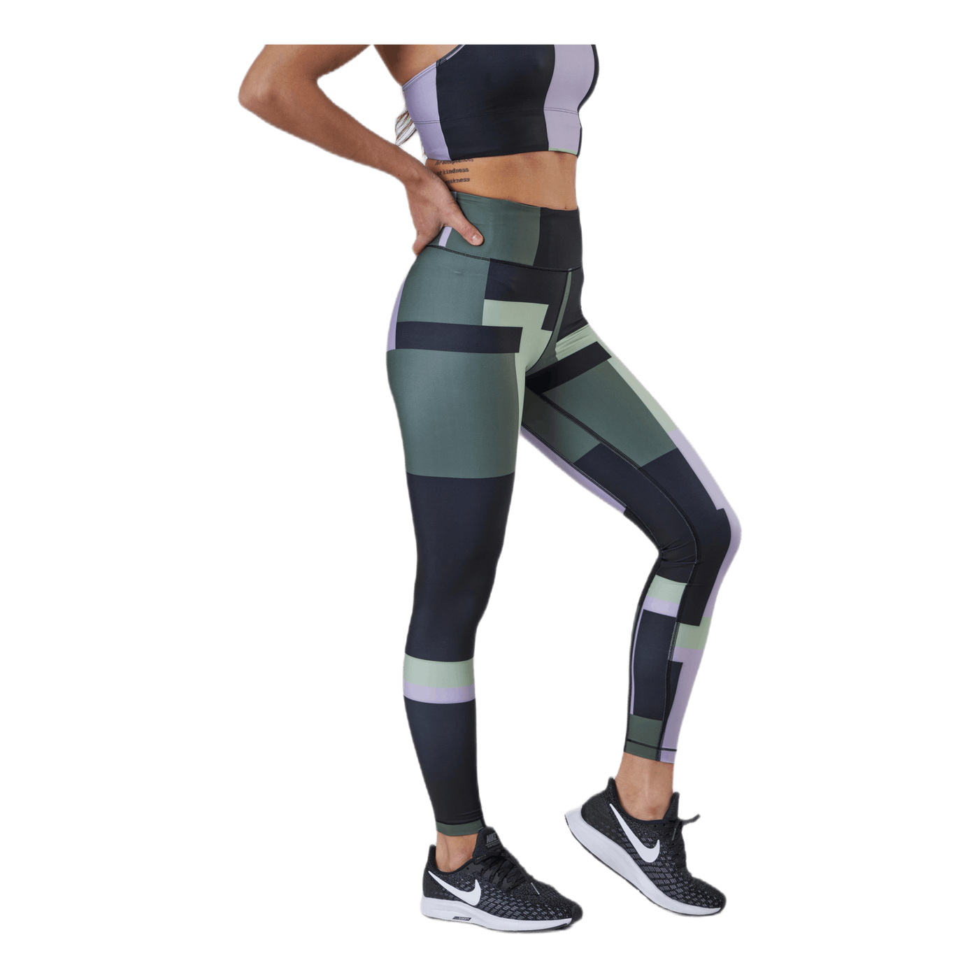 Printed Sport Tights Green