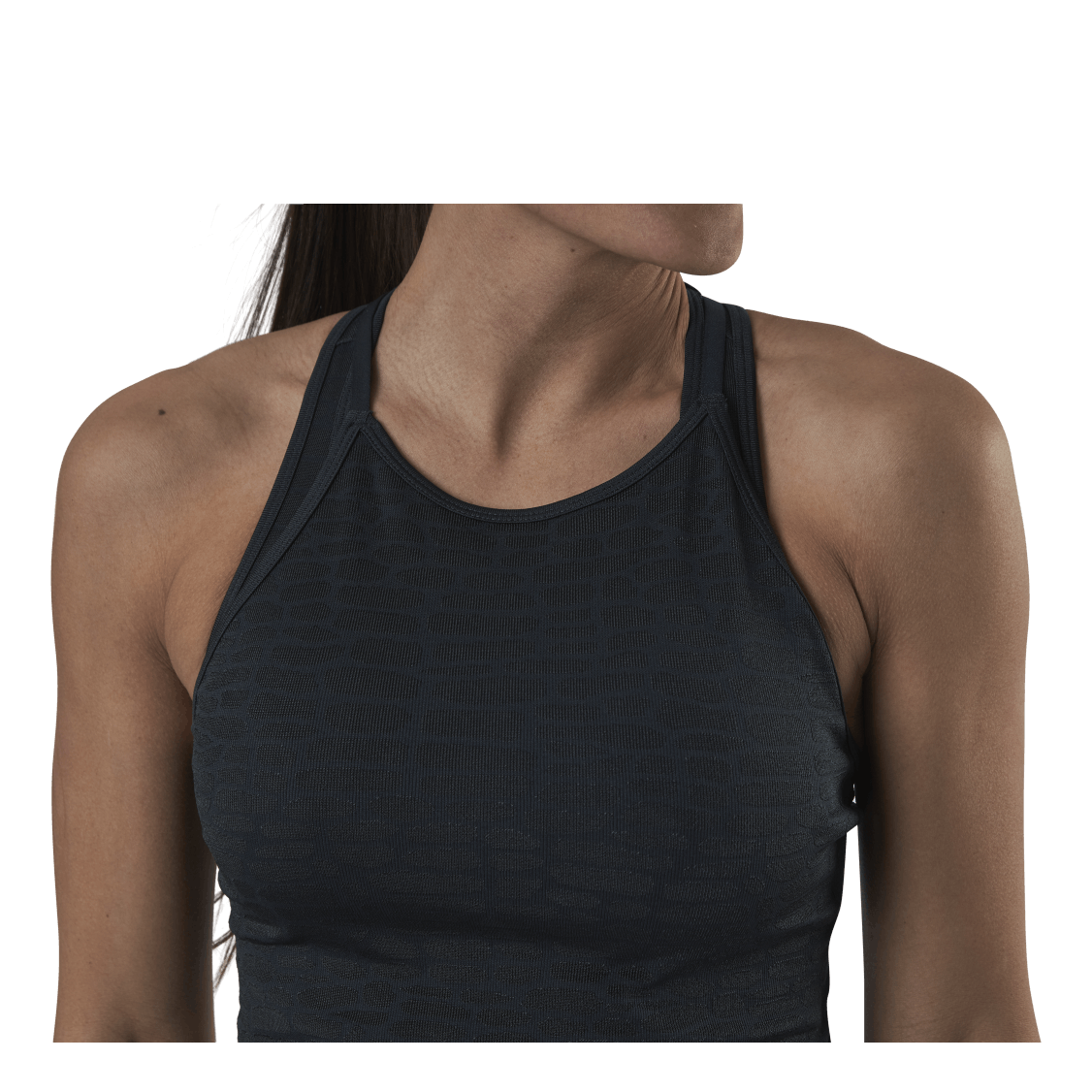 Shiny Alligator Seamless Strap Tank Grey