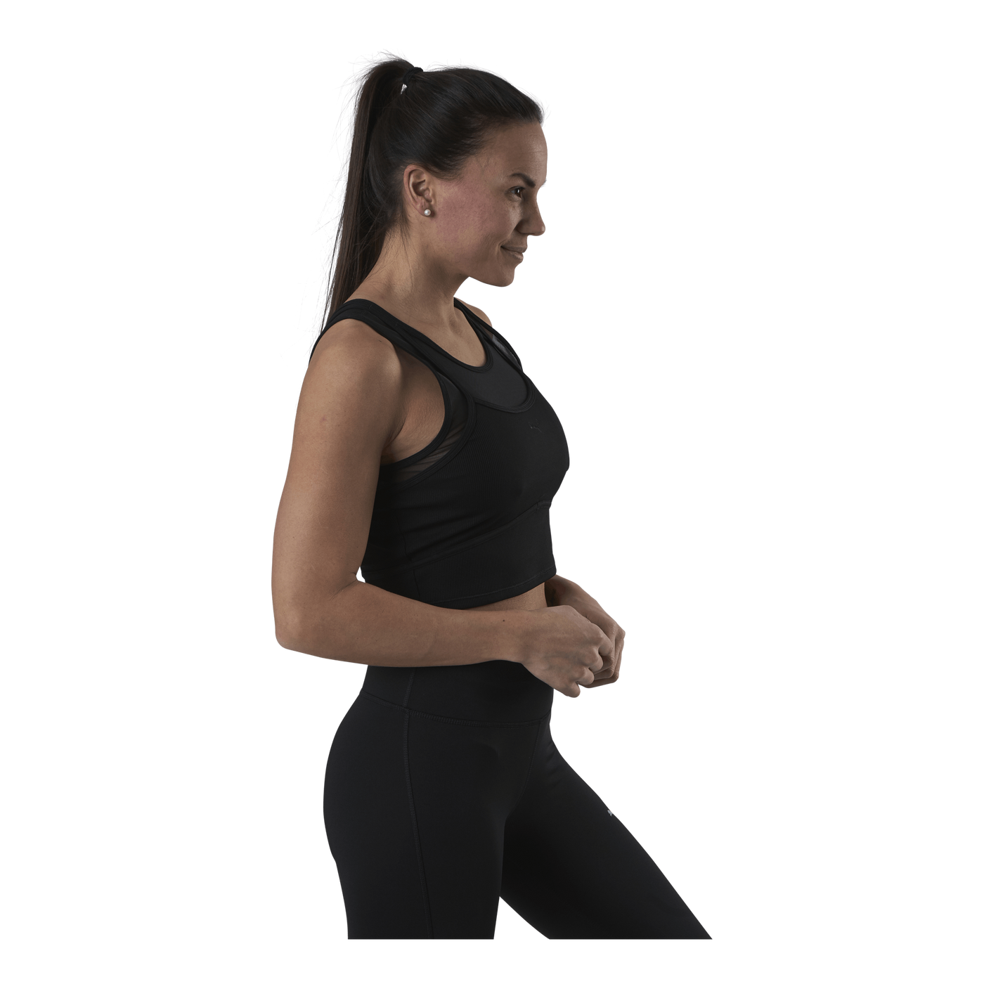 Studio Layered Crop Top Black