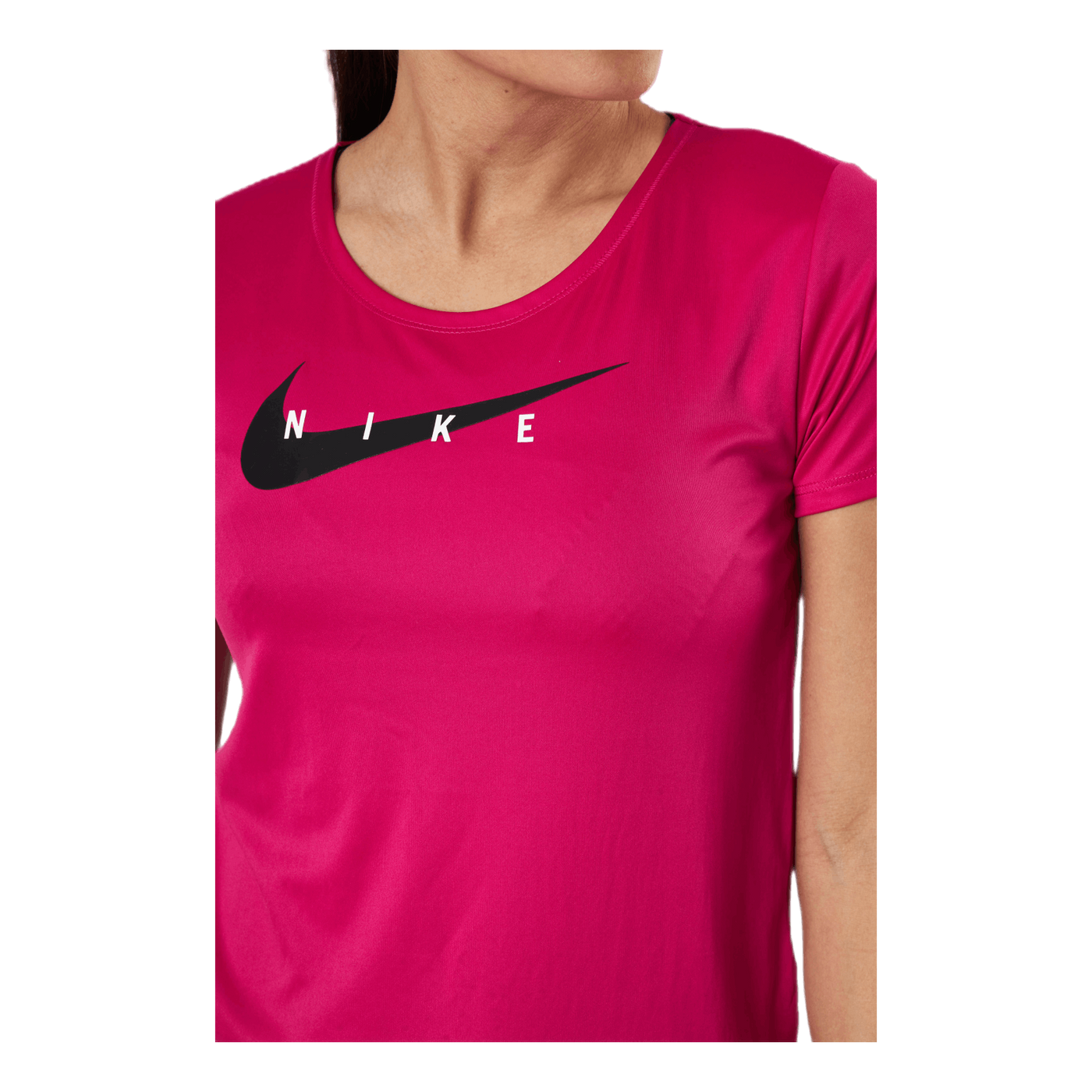 Swoosh Run Top SS Silver/Red