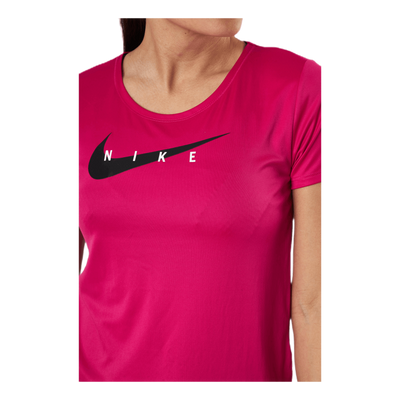 Swoosh Run Top SS Silver/Red