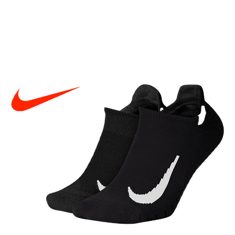 Multiplier Running No-Show Socks (2 Pairs) BLACK/WHITE