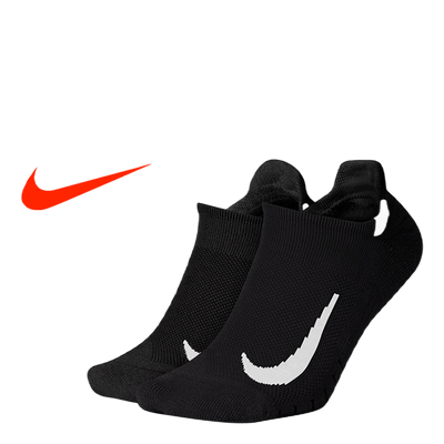Multiplier Running No-Show Socks (2 Pairs) BLACK/WHITE