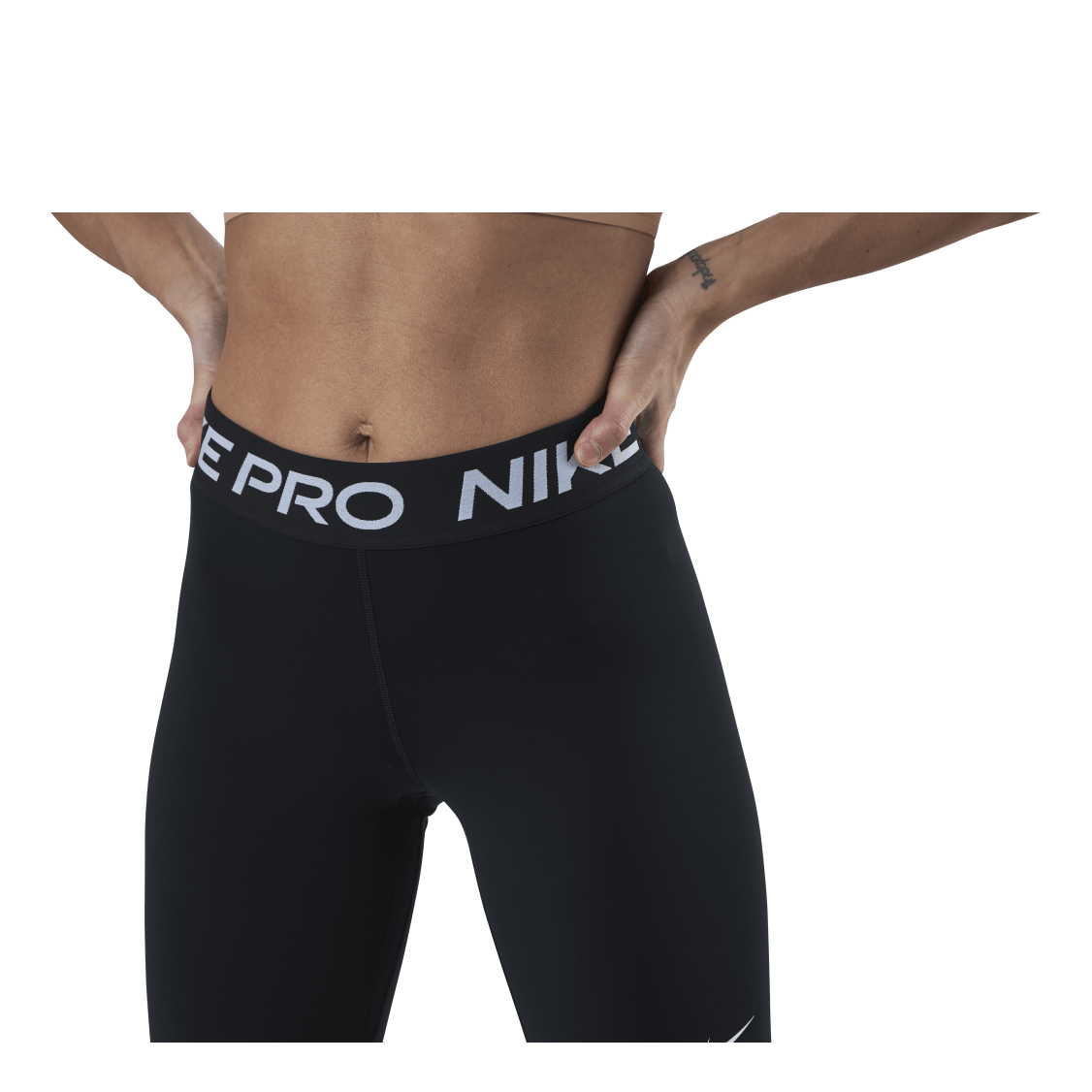 Nike Pro 365 Women's Mid-Rise Crop Leggings BLACK/WHITE