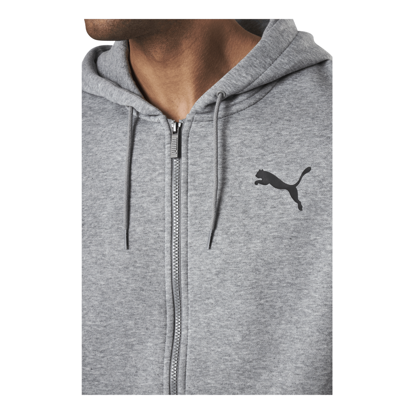 Essential Small Logo Fz Hoodie Fl Grey