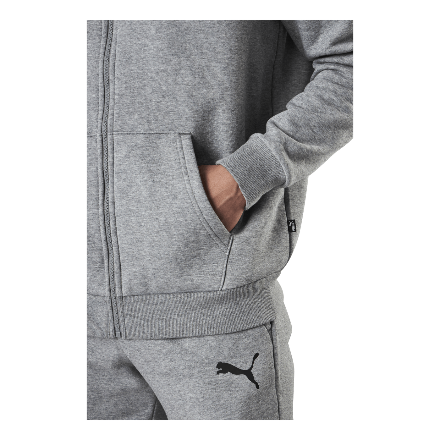 Essential Small Logo Fz Hoodie Fl Grey