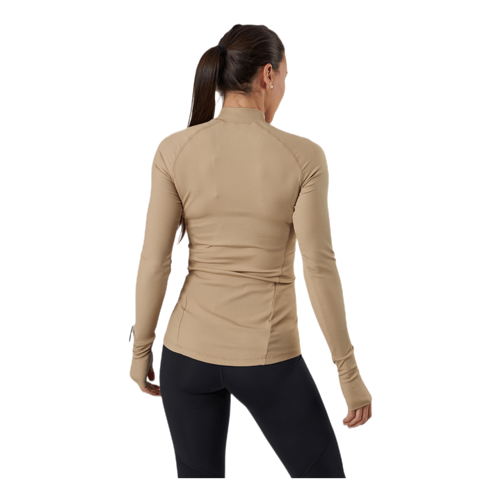 Night Rib LS Tee Beige