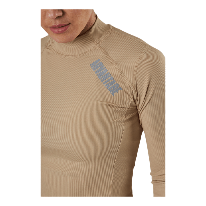 Night Rib LS Tee Beige