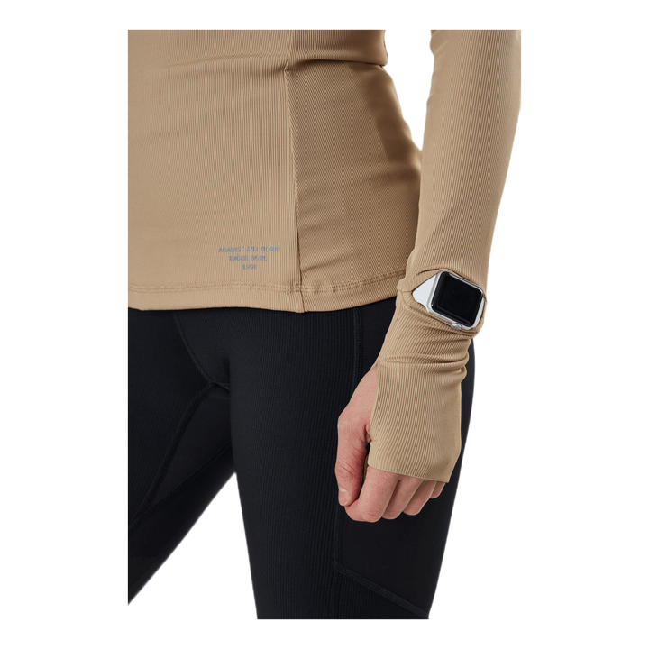 Night Rib LS Tee Beige