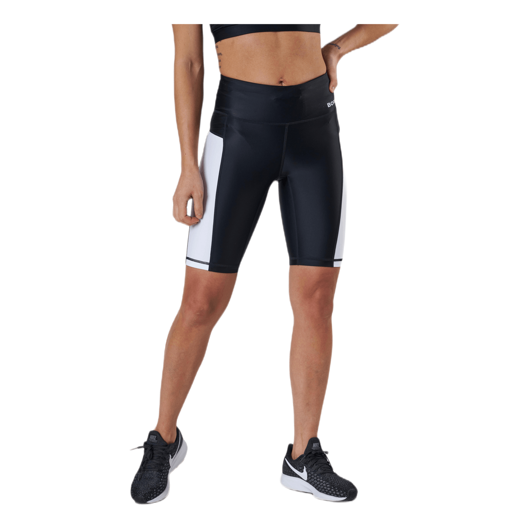 Borg Stripe Bike Shorts Black