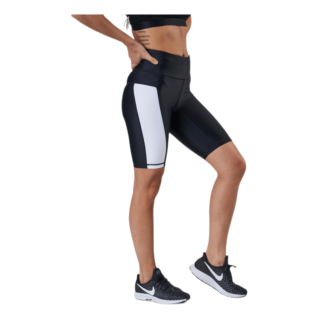 Borg Stripe Bike Shorts Black