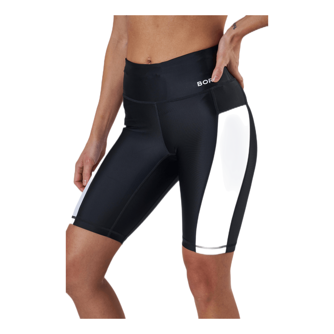 Borg Stripe Bike Shorts Black