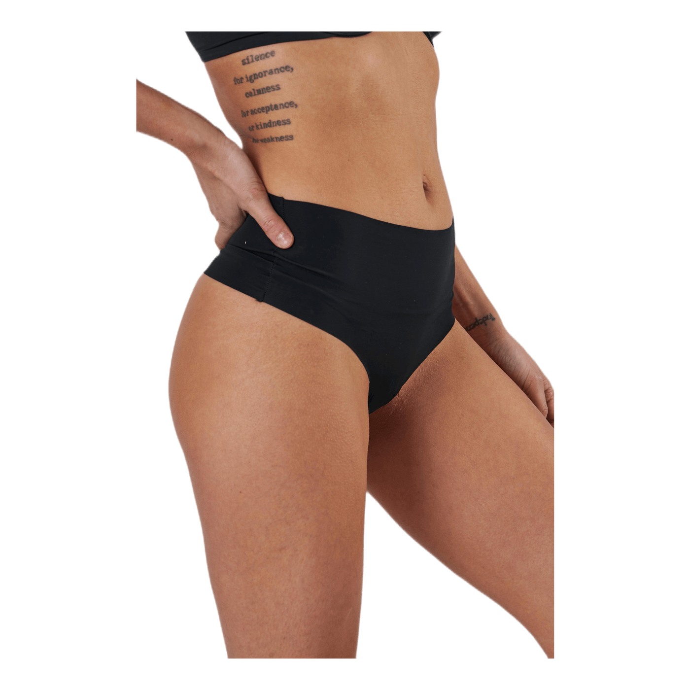 Henni Solid High Waist String Black