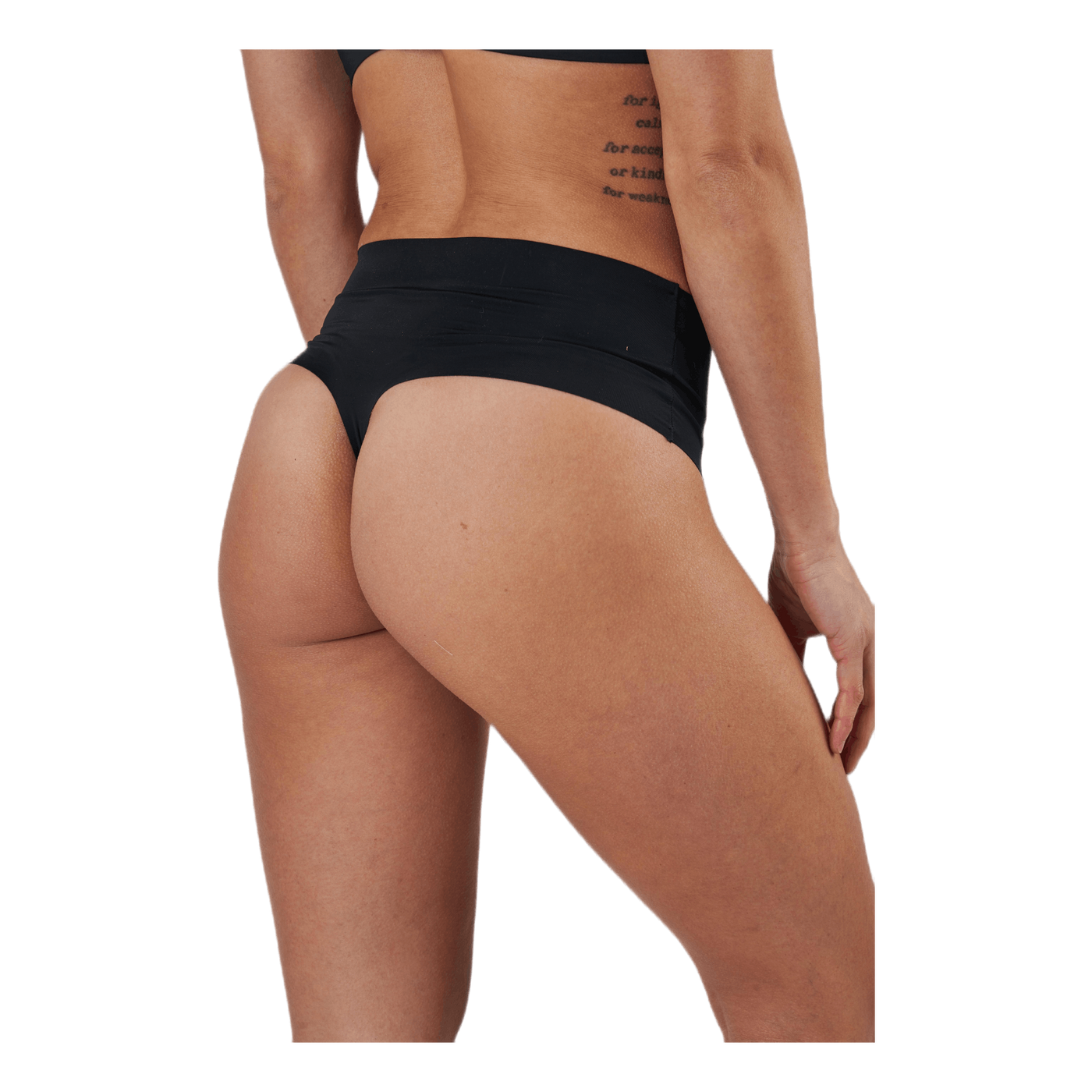 Henni Solid High Waist String Black