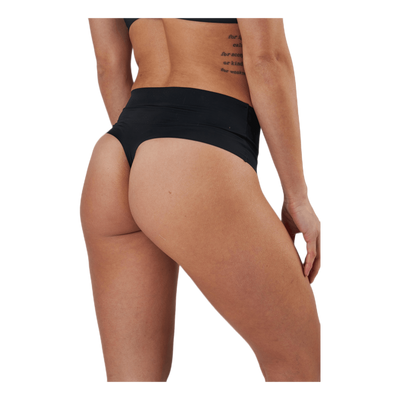 Henni Solid High Waist String Black